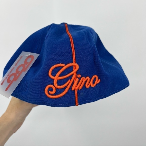 Gino Green Global Men's Hat 7 1/2 All Over Print 59FIFTY Rhinestone Blue Orange - Picture 8 of 8